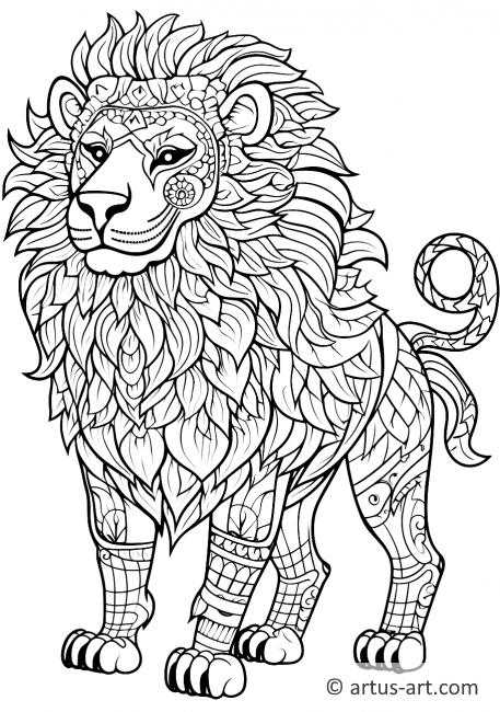 Page de coloriage de lion pour enfants